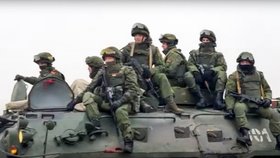 Mírové jednotky mise ODKB v Kazachstánu.