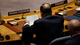 Ruský ministr zahraničí Sergej Lavrov na shromáždění OSN (23.9.2026)