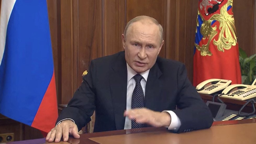 Ruský prezident Vladimír Putin: Vyhlášení částečné mobilizace (21.9.2022)