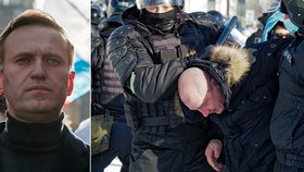 Desítky lidí byly zatčeny v Rusku při demonstracích na podporu opozičního předáka Alexeje Navalného, (23.01.2021).