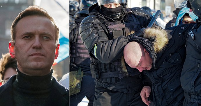 Desítky lidí byly zatčeny v Rusku při demonstracích na podporu opozičního předáka Alexeje Navalného, (23.01.2021).
