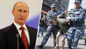Při jmenováni Putina se zatýkalo před Kremlem