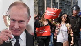 Přívrženci ruského opozičního předáka Alexeje Navalného se rozhodli vyjádřit nesouhlas s autoritářskou politikou prezidenta Vladimira Putina. Policie v Moskvě a v dalších městech, kde úřady akce nepovolily, zatkla desítky protestujících. (5.5.2018)