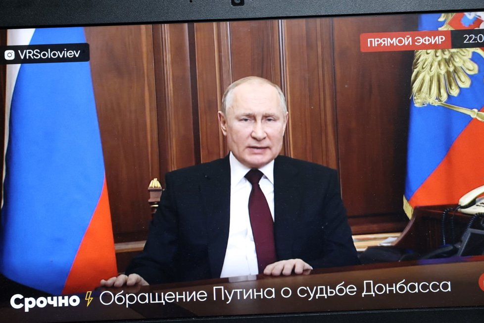 Televizní projev ruského prezidenta Vladimira Putina (21. 2. 2022)