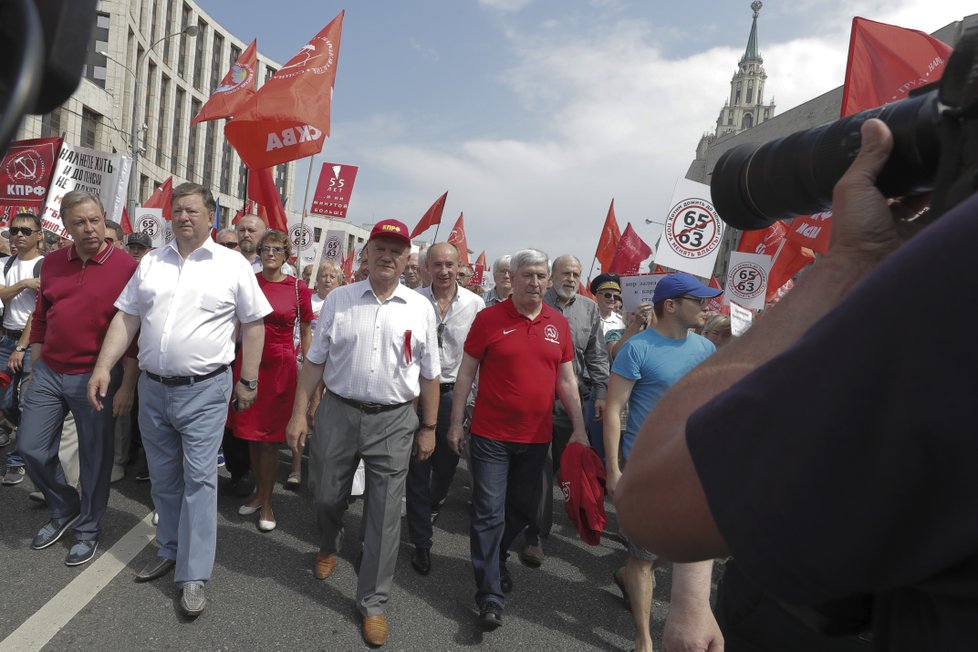 Ruské protesty proti reformě penzí.