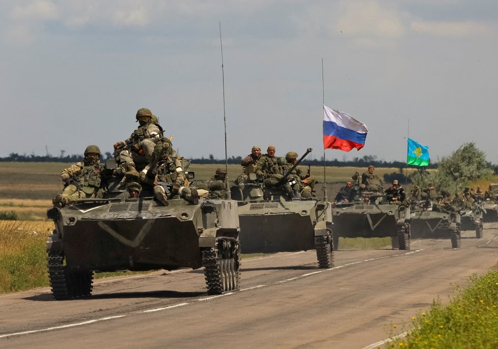Ruský konvoj v Záporožské oblasti (24. 7. 2022)