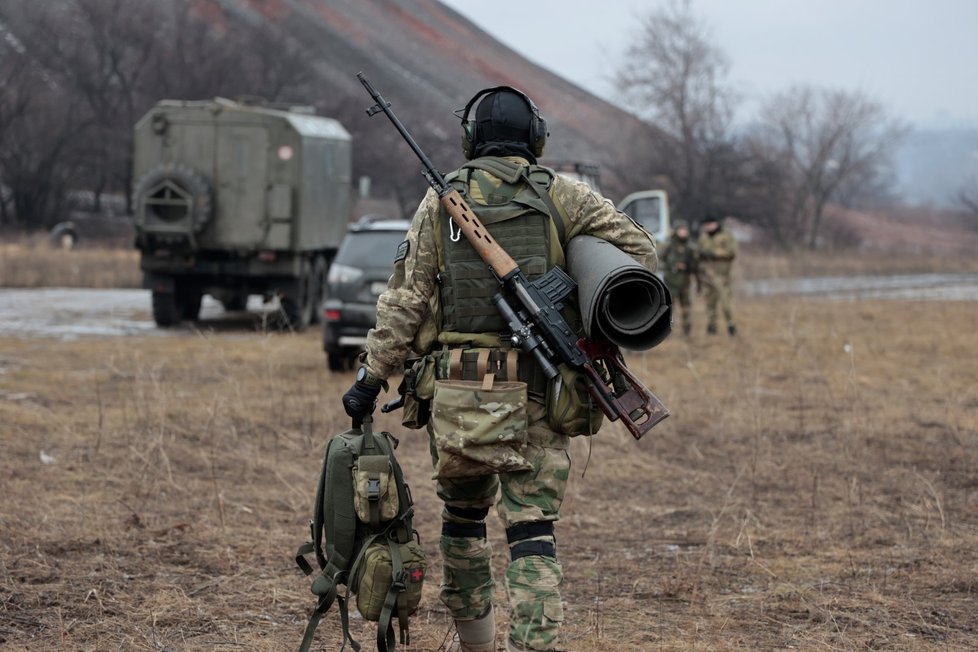 Cvičné střelby ruských vojáků v Doněcké oblasti (31. 1. 2023)