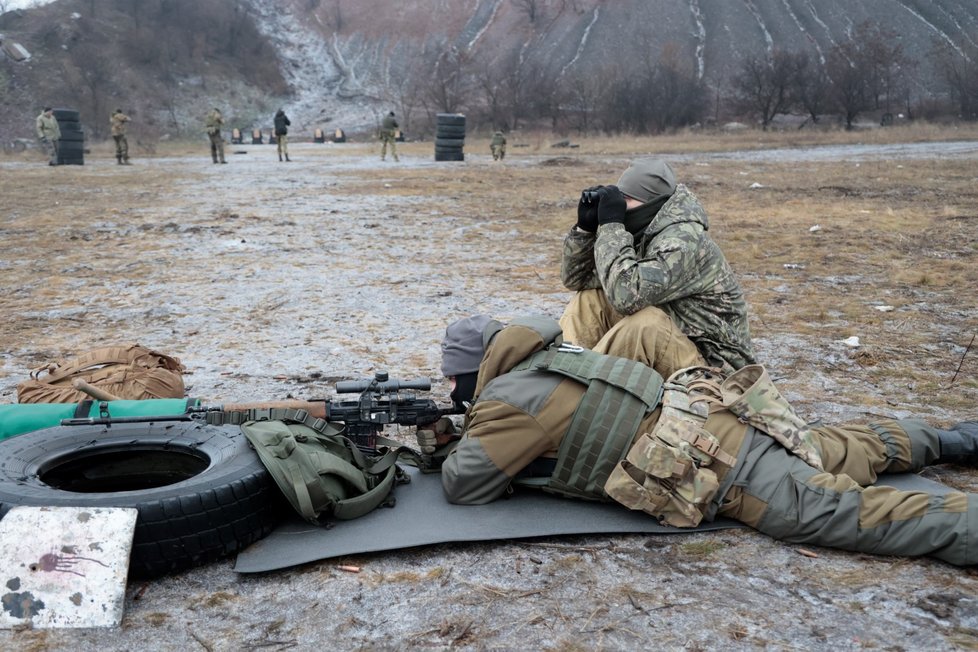 Cvičné střelby ruských vojáků v Doněcké oblasti (31. 1. 2023)