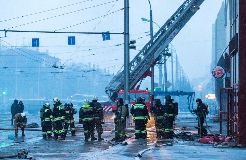 Požár obchodního centra v sibiřském městě Kemerovo