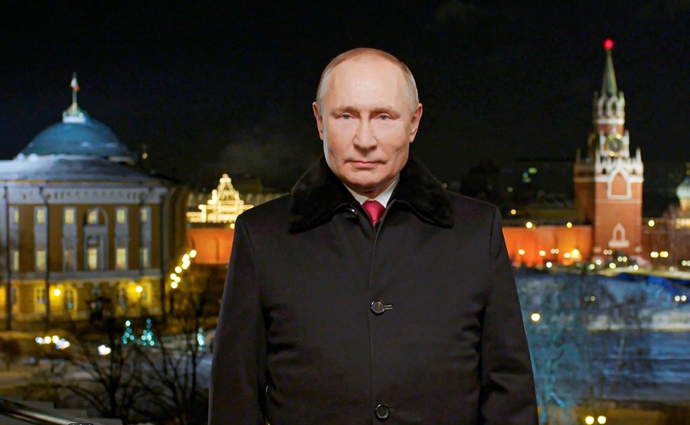 Silvestr 2021: Ruský prezident Vladimír Putin během svého novoročního projevu (31.12.2021)