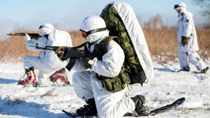 Speciální ruské jednotek, cvičené pro boj v kruté zimě