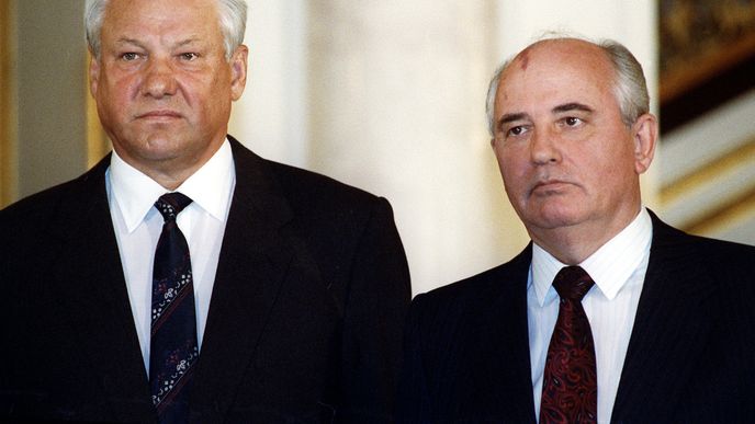 Michail Gorbačov a Boris Jelcin, jedni z hlavních protagonistů rozpadu SSSR. Michail Gorbačov a Boris Jelcin, jedni z hlavních protagonistů rozpadu SSSR.