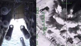 Ruské bombardování petrochemických závodů v Sýrii, které jsou pod kontrolou Islámského státu.