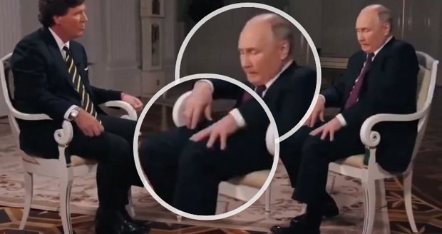 Putin během rozhovoru s Carlsonem: Podivný třes nohy! Musel si ji přidržovat rukou