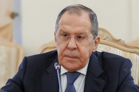 Sergej Lavrov v Moskvě při jednání s britskou ministryní zahraničí (10. 2. 2022)