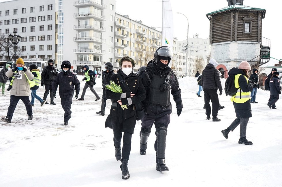 Protesty proti invazi Ukrajiny v Rusku (6.3.2022)