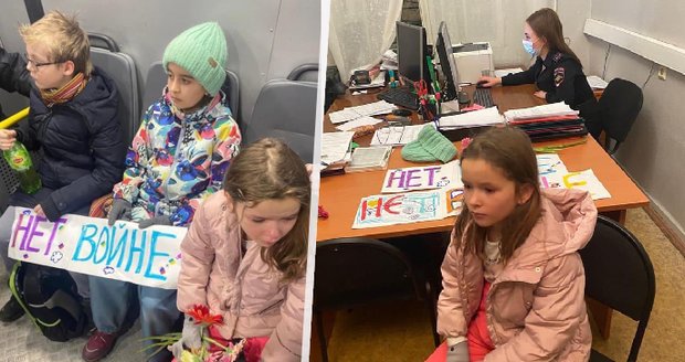Putin umlčuje už i školáky! Za kytičky a srdíčko pro Ukrajinu na policejní stanici