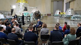 Raketová a kosmická korporace Energija S. P. Koroljova u Moskvy přivítala prezidenta Vladimira Putina (26.10.2023).