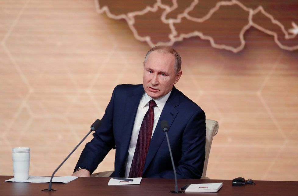 Ruský prezident Vladimir Putin na výroční tiskové konferenci, (19.12.2019).