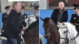 Putin se chtěl před MDŽ předvést na koni, hnědák Váňa ho ale pozlobil
