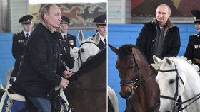 Putin předvedl jezdecké umění, hnědák ho pozlobil