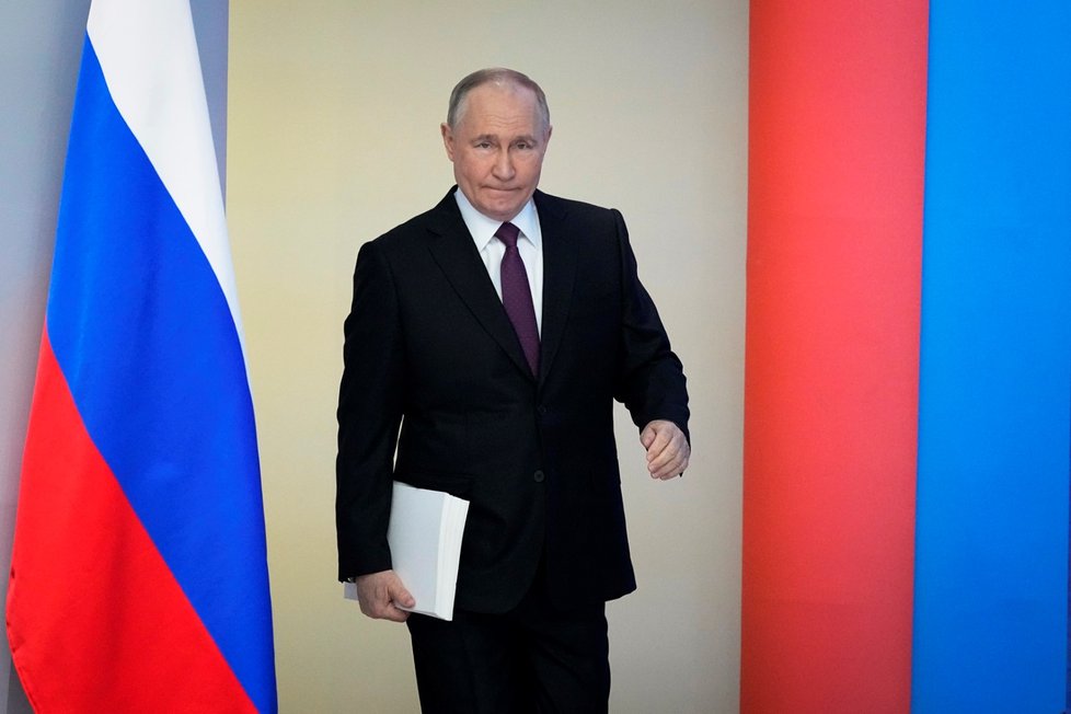 Ruský prezident Vladimir Putin během projevu (29.2.2024)