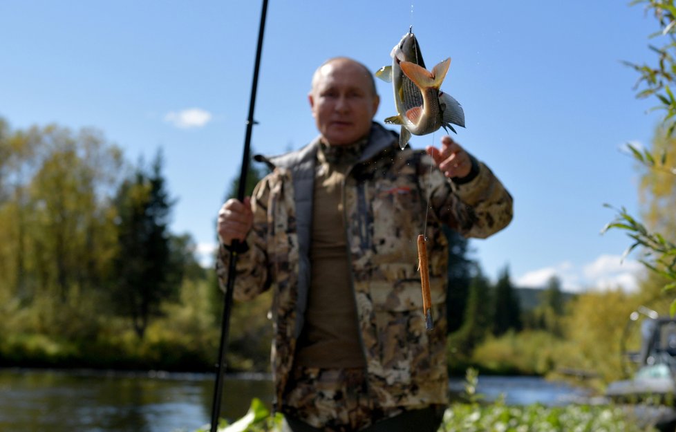 Ruský prezident Vladimir Putin na dovolené na Sibiři