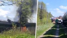 Exploze vlaku v Rusku a mohutný požár: Nastražili výbušninu Ukrajinci?