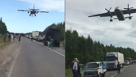 Ruští armádní piloti trénovali nouzové přistání na dálnici
