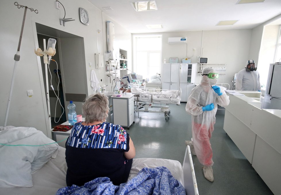 Covid v Klinické pohotovostní nemocnice č. 7, Volgograd, Rusko.