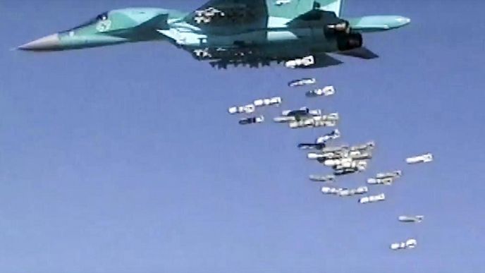 Ruský bombardér Su-34 nad Sýrií