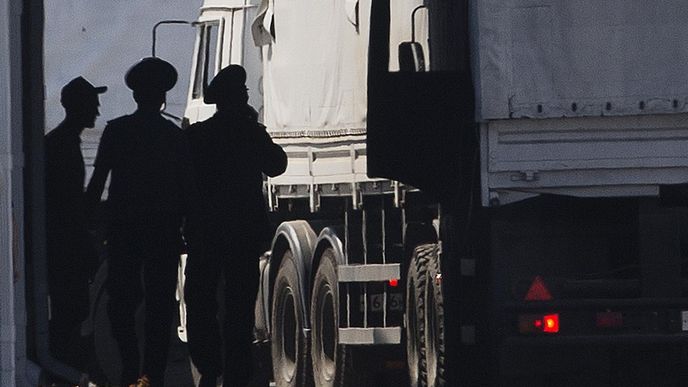 ilustrační foto, první ruský konvoj na ukrajinské hranici