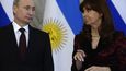 Ruský prezident Vladimir Putin a argentinská prezidentka Cristina Fernándezová