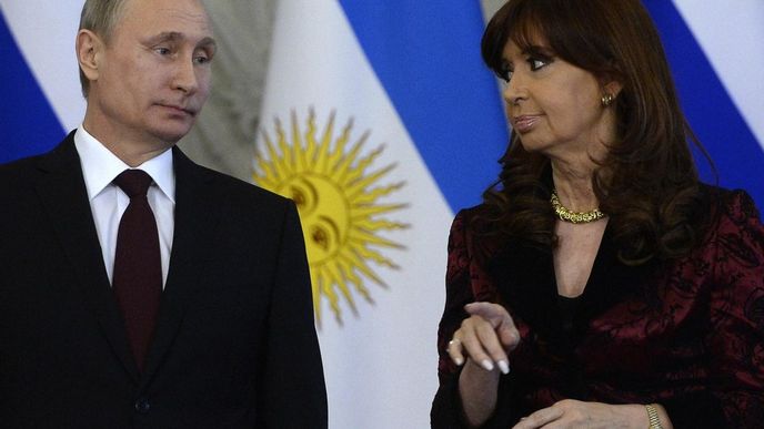 Ruský prezident Vladimir Putin a argentinská prezidentka Cristina Fernándezová