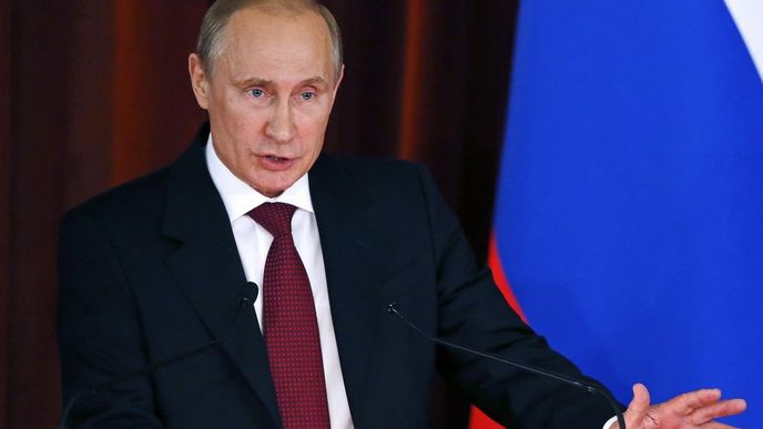 Ruský prezident Vladimir Putin během projevu k ruským diplomatům