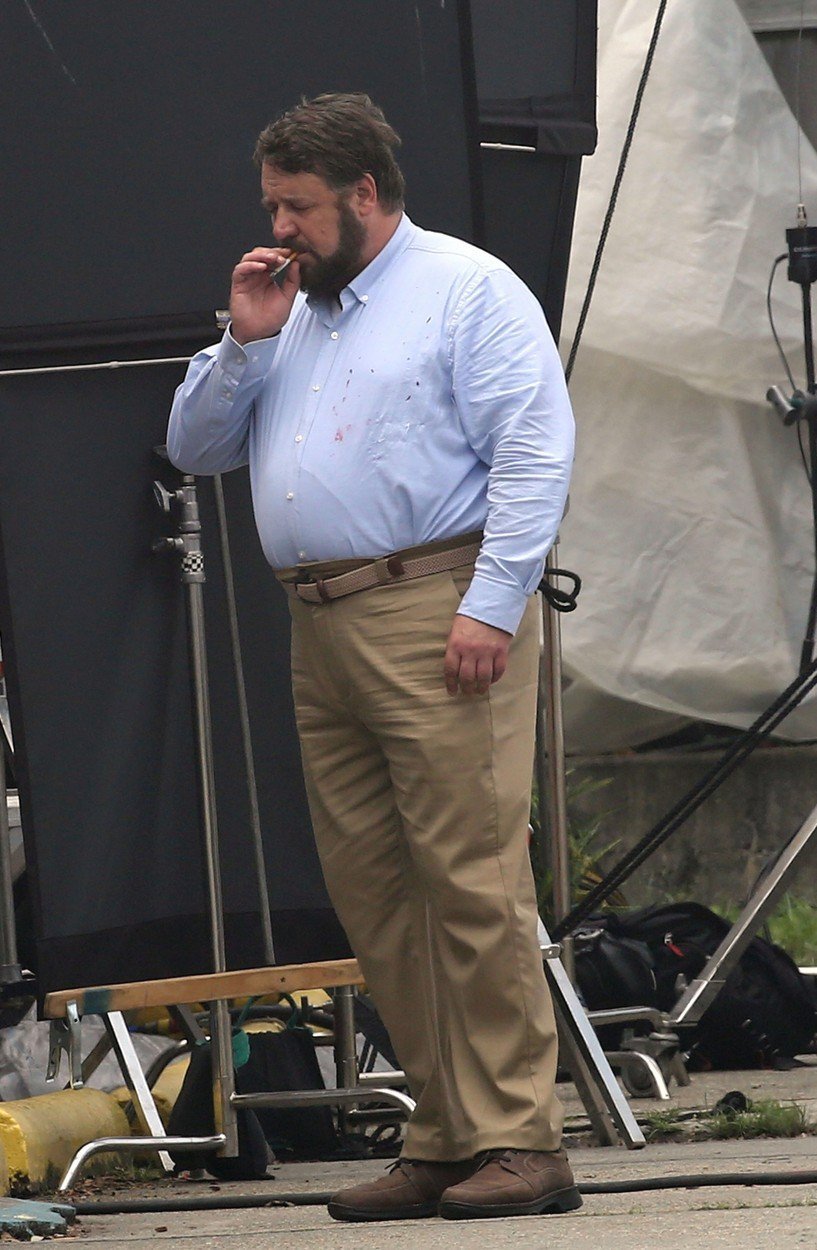 Russell Crowe je při natáčení nového filmu k nepoznání.