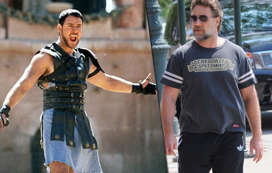 Herec Russell Crowe se změnil z namakaného Gladiátora na pupkatého strejdu.