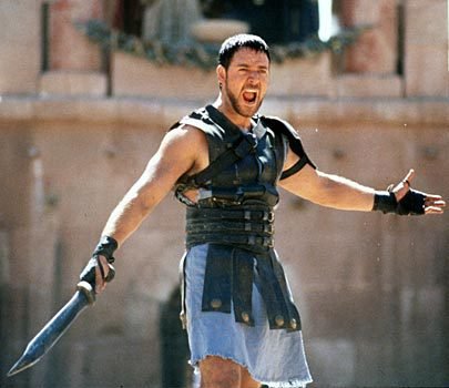 Russell Crowe ve filmu Gladiátor (2000)