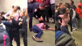 Strážník vyřešil rvačku studentek zákrokem jako z wrestlingu.