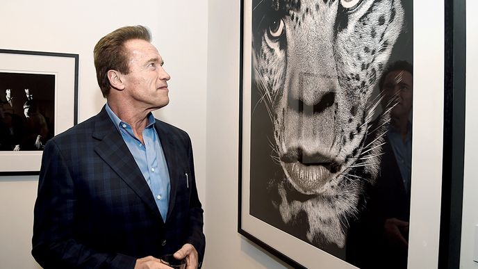 Výstavu fotografií Rolling Stones navštívil i Arnold Schwarzenegger