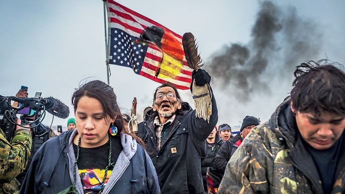 Staršina kmene Omahů Nathan Phillips