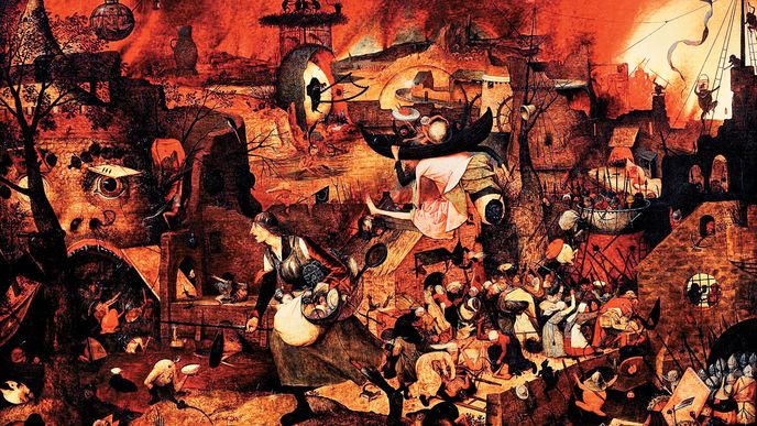 Jak to vypadá v pekle? Soudruh Biľak to už zřejmě ví. Vlámský malíř Pieter Brueghel starší si ho představoval takhle. (1562) 