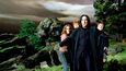 Rickmanův Snape (vlevo) byl jednou z konstant série o Harrym Potterovi  (2001–2011)