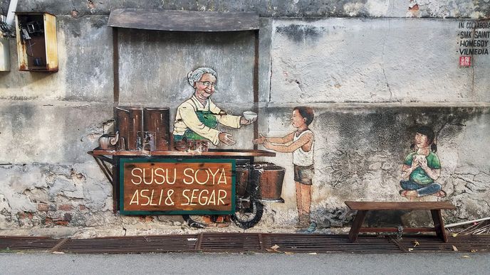 Litevský street artista poznamenal malajský George Town