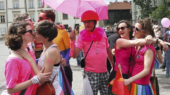 Pochod Gay Pride v polském Krakově