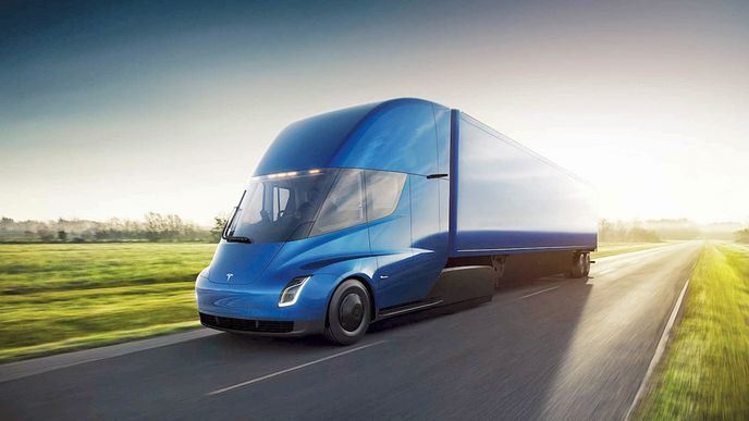 Elektrická trakce se postupně tlačí také do sfér užitkových nebo nákladních aut. Americká Tesla například představila elektrický tahač Semi. 