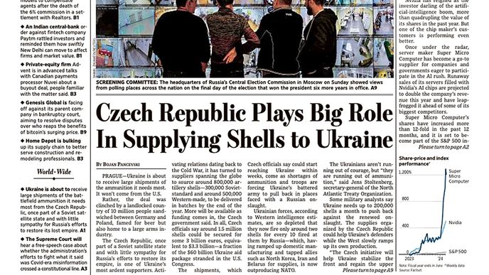 Česká republika na titulní stránce prestižního The Wall Street Journal
