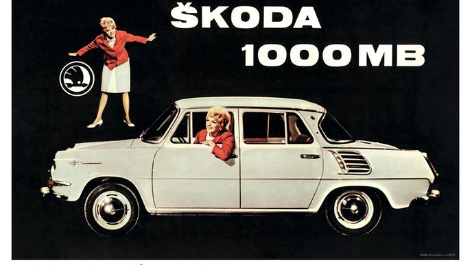 Plakát na automobil Škoda 1000 MB, 1964