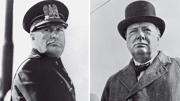 Churchill (vpravo) obdivoval Mussoliniho mj. za to, jak se dokázal vyrovnat s komunismem