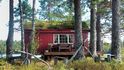 Chatka na jednom z ostrovů nedalekého jezera Hestsjøen je volně otevřena všem výletníkům